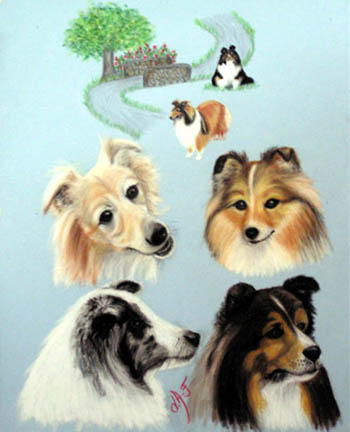 Fine Art Pet Portrait by Artist Donna Aldrich-Fontaine - Six Dogs.jpg